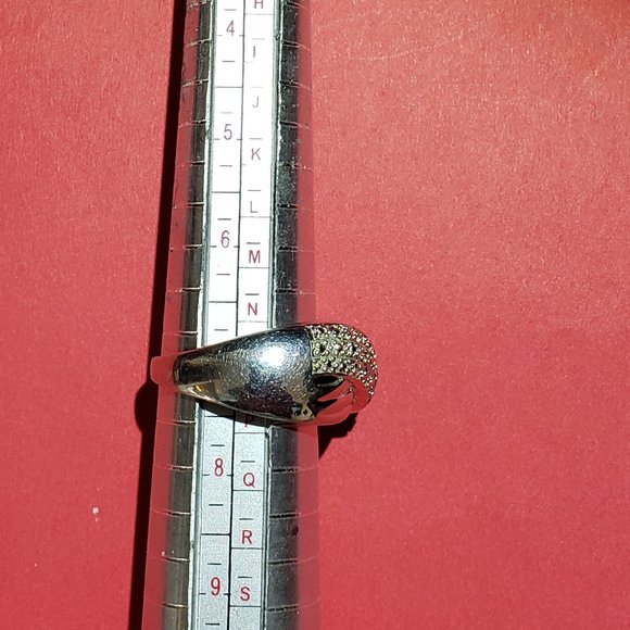 925 Studded Ribbon Ban Ring - Picture 5 of 6